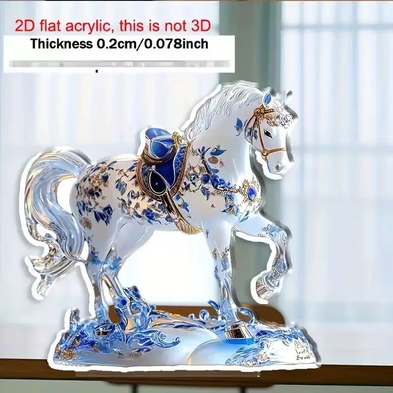 Colgante transfronterizo nuevo año del caballo 2026 acrílico 2D decoración de escritorio para el hogar decoración de la sala de estar decoración de vacaciones del dormitorio