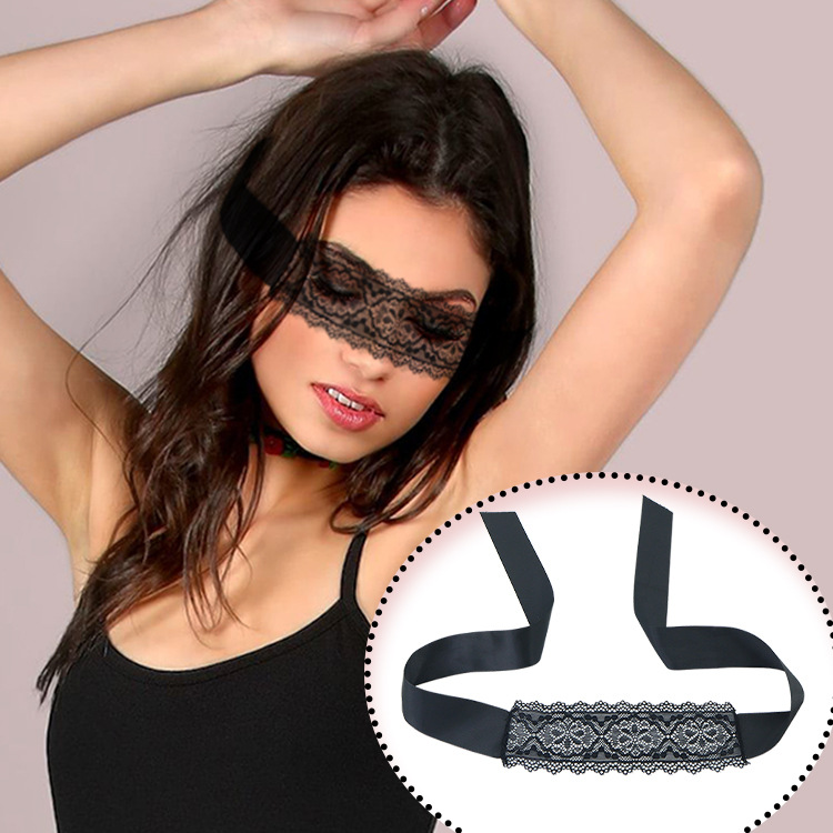 Antifaz de encaje hueco estilo Amazon, máscara de ojos sexy de seda estilo abstinencia, accesorios de lencería DIY TK