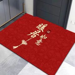 红色玄关入户门地垫吸水脚垫卧室喜庆福字乔迁防滑地毯硅藻泥地垫