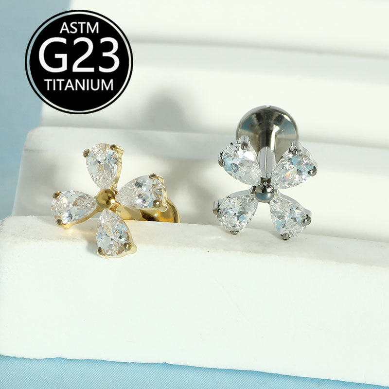 Labret piercing jewelry detail image