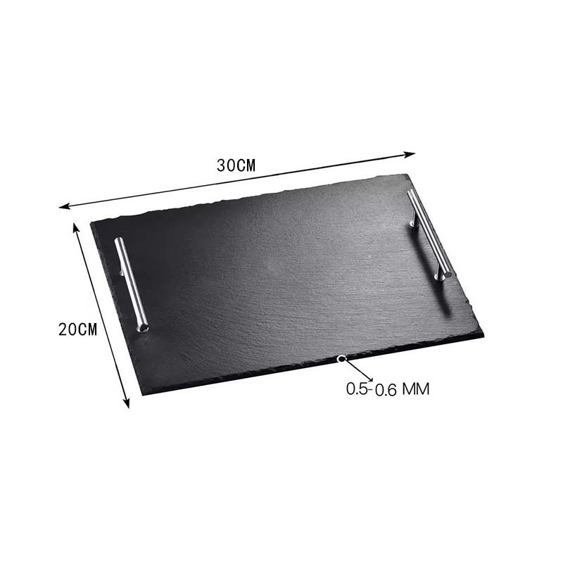 Placa de Roca Negra bandeja de mango japonés pizarra plato de sushi vajilla Placa de filete occidental placa de piedra al por mayor