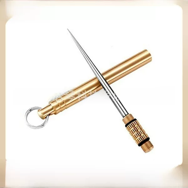 Brass waterproof warehouse titanium alloy toothpick combination integrated toothpick tube brass barrel portable toothpick artifact fruit stick