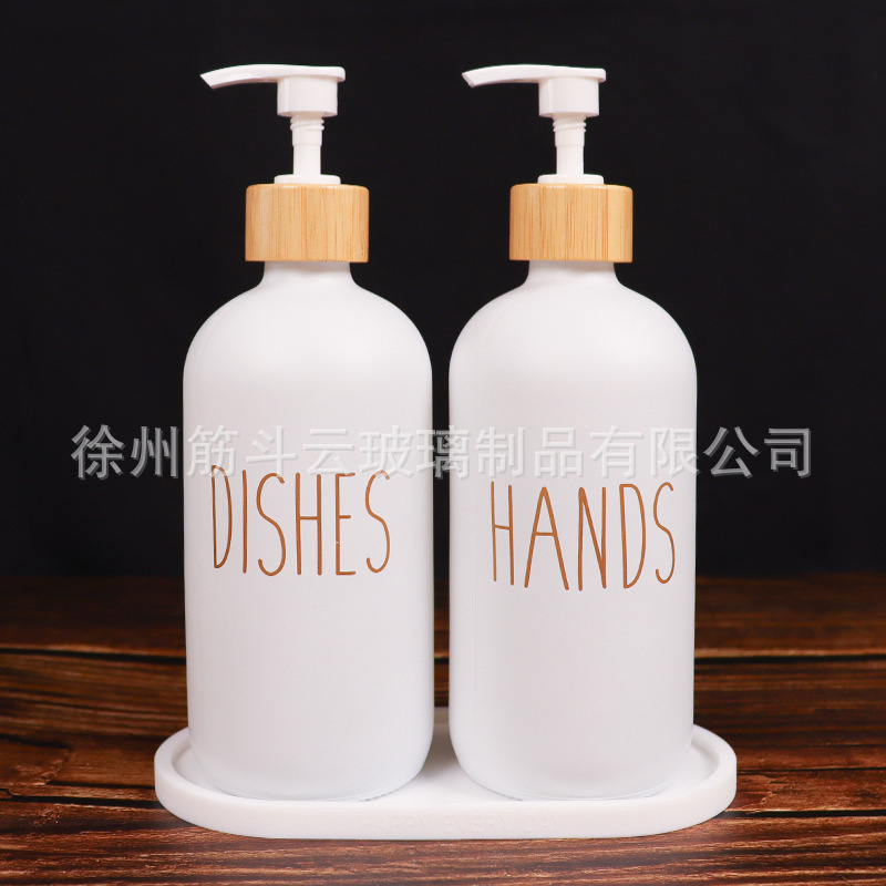 475ml; 접시+손+흰색 펌프 헤드+실리콘 트레이; 유리