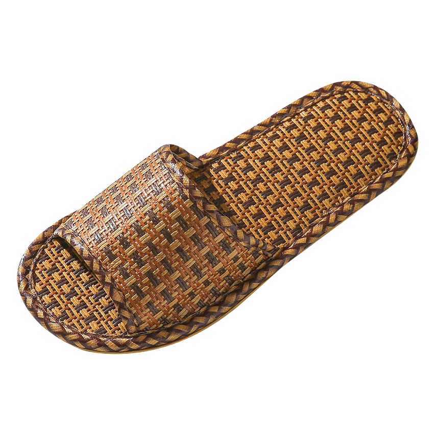 Zapatillas de ratán para el hogar de las mujeres antideslizantes de interior pareja hogar un hombre una mujer primavera y verano sandalias de Bambú