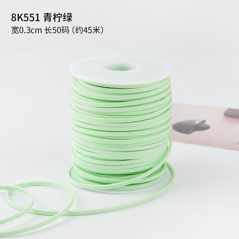 0.3cm cuerda de piel de ciervo gran rollo de cuerdas de lona de seda cinta de regalo caja de regalo embalaje de cinta de colores hecha a mano cuerda de tracción