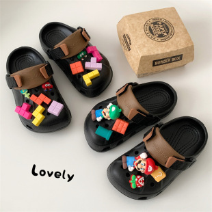 Children's Sandals 2025 Summer New Girls' Croc Shoes Boys' Baotou Slippers Soft Soled Shoes