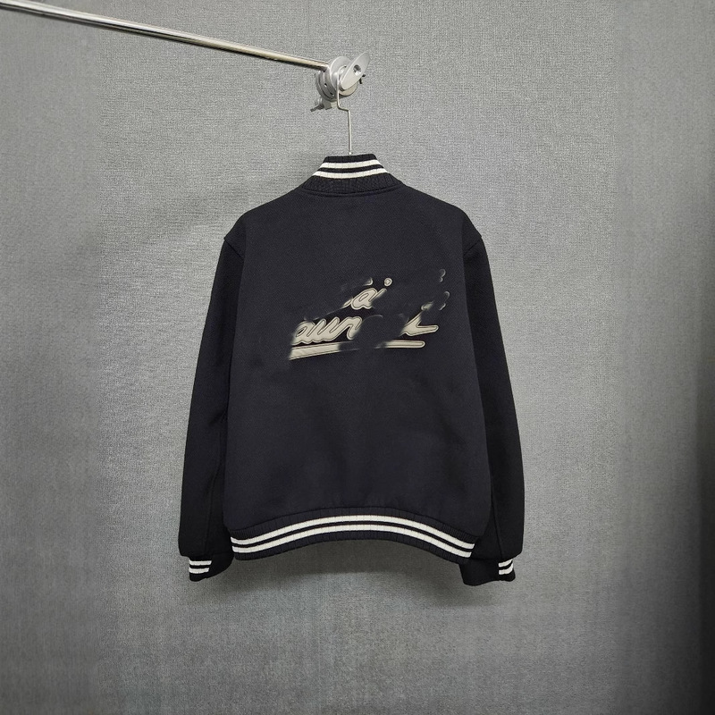 High Version S1P Back Sticker Leather Letter Wool Baseball Suit Aviator Collar All-Match Jacket Heavy Jacket