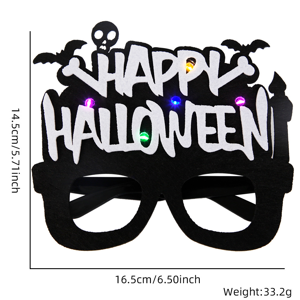Gafas de calabaza LED con luces para Halloween 2025, gafas brillantes para niños y adultos, decoración para fiestas de disfraces de fantasmas.