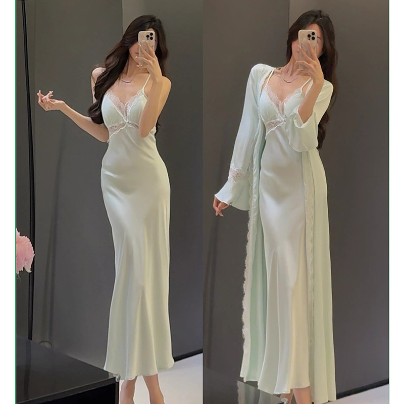 Summer sexy elegant long skirt, pijama, set, suitable for spring and autumn, bright catchy style, high-quality style
