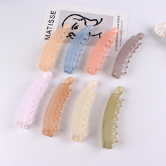 工場直販 日韓人気 フロスト加工 新品 ワンワードヘアクリップ レトロ風 万能 透明カラー ポニーテールヘアクリップ ヘアアクセサリー