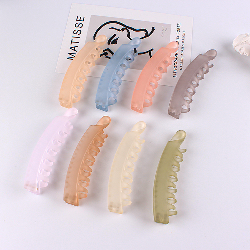 工場直販 日韓人気 フロスト加工 新品 ワンワードヘアクリップ レトロ風 万能 透明カラー ポニーテールヘアクリップ ヘアアクセサリー|undefined