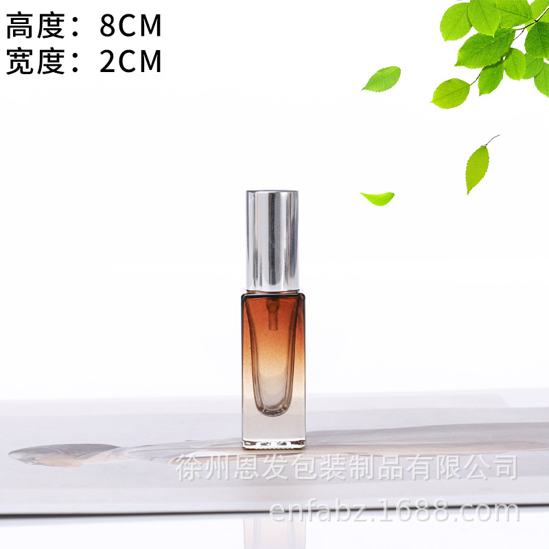 Botella de perfume 5ml 10ml gradiente avanzado botella de spray de perfume gradiente cuadrado botella de perfume de vidrio sub-embalaje