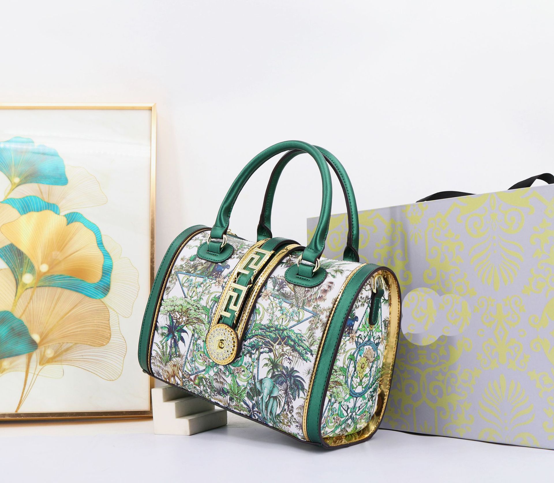 Bolso de Mujer Popular Transfronterizo Estampado, Bolso de Diseñador Texturizado, Bolso Tipo Almohada Laberinto, Bolso de Mano para Mujer