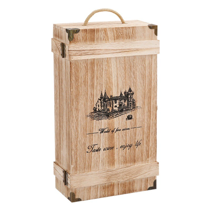 В наличии оптового деревянного вина деревянный ящик один двойной шесть Красного вина коробки подарочной коробке деревянный ящик вина