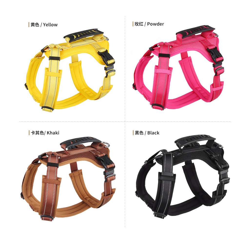 Nuevo cinturón de pecho de mascotas para perros grandes y medianos para caminar con cuerda de tracción reflectante cinturón de pecho de perros tipo chaleco