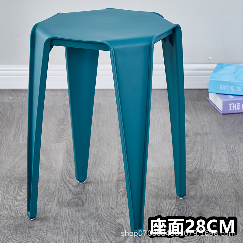 공작 파란색-전체 플라스틱-사각형 의자-좌석 표면 28CM