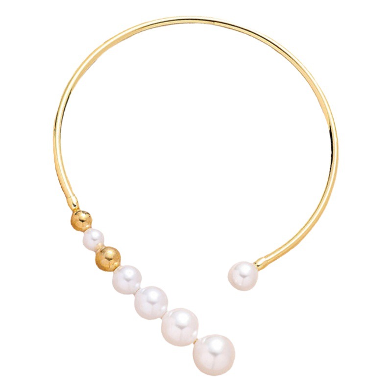 Francés perla collar geométrico luz lujo moda nicho personalidad exagerada collar de alto grado todo-fósforo collar de la joyería para las mujeres