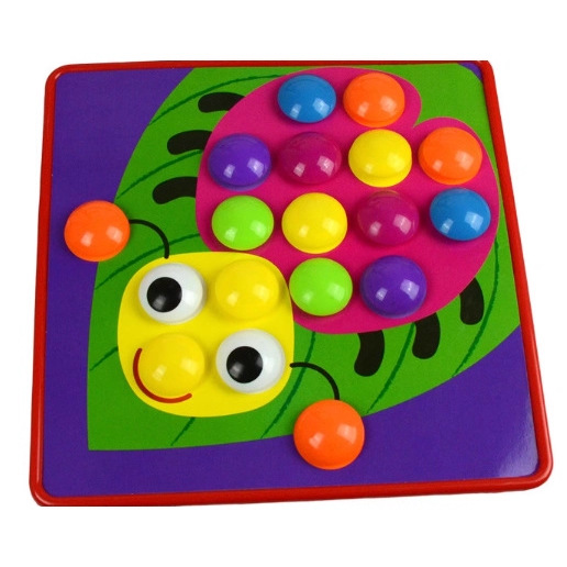 Gran granular botón de hongos puzzles clavos de la educación temprana de los niños de América iluminación de la inteligencia del color Juguete combinado de inserción