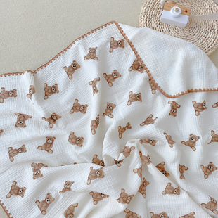 Ins Four-Layer Gauze Baby Blanket Pure Cotton Spring and Summer Thin Newborn Kidsren's Towel Quilt Kindergarten Air-Conditioned Quilt