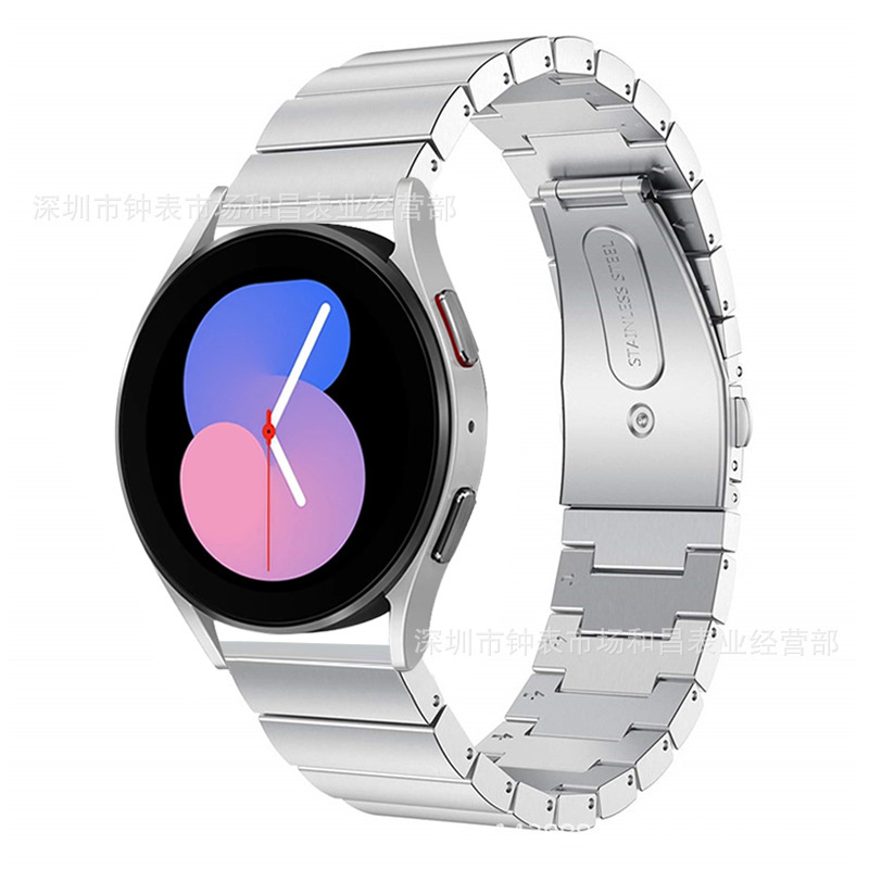 Suitable for Samsung Galaxy Watch 5 Pro 45/44/40mm stainless steel bead bamboo metal wrist strap