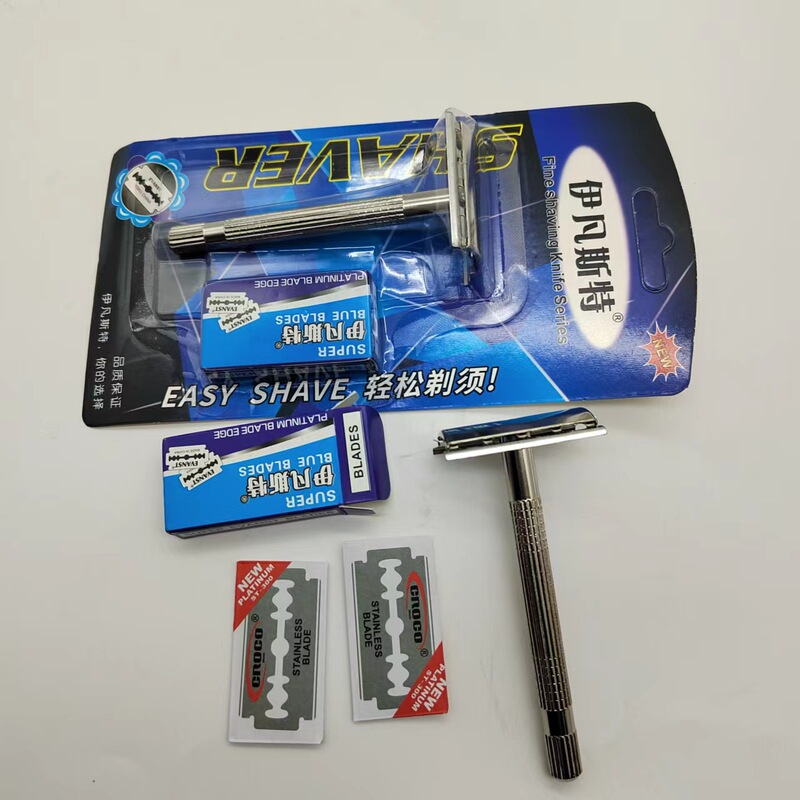 Ivanster 802 razor holder plus two blades manual razor hotel disposable wholesale