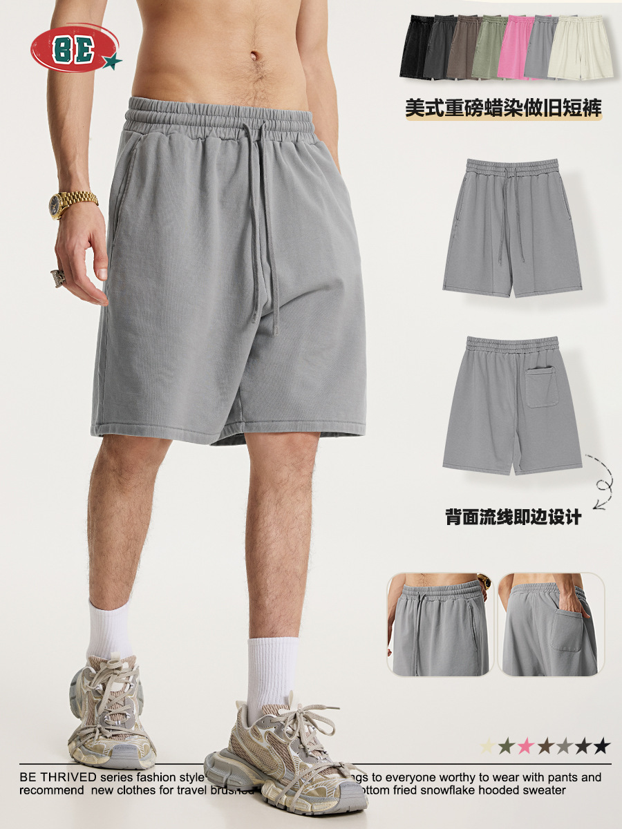 Pantalones cortos casuales de estilo americano lavados de algodón de cinco puntos, transpirables para uso diario image 4