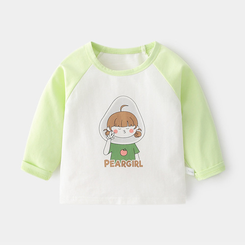 Baby clothes, boys' autumn clothes, long-sleeved thin T-shirts, spring and autumn children's baby girls, small children's tops, base shirts