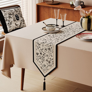 American-Style Table Runner, Long Strip Coffee Table Decorative Tablecloth, Light Luxury High-End Feel Cover Cloth, Sideboard Shoe Cabinet Countertop Mat Cloth Tea Runner
