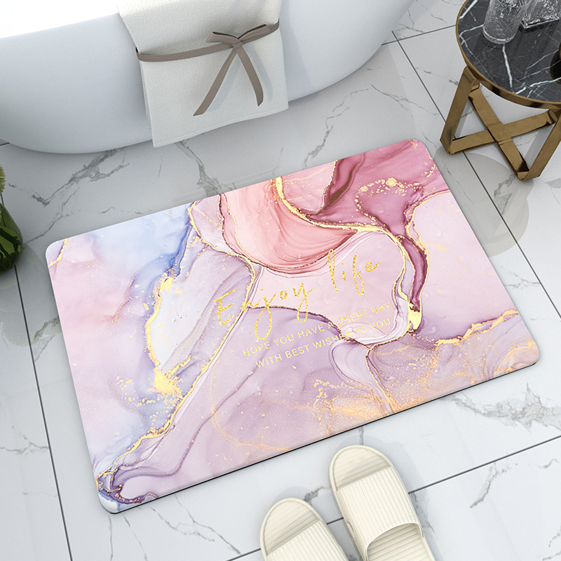 Alfombra de piso absorbente de baño de mármol antideslizante de secado rápido alfombra de piso alfombra de baño