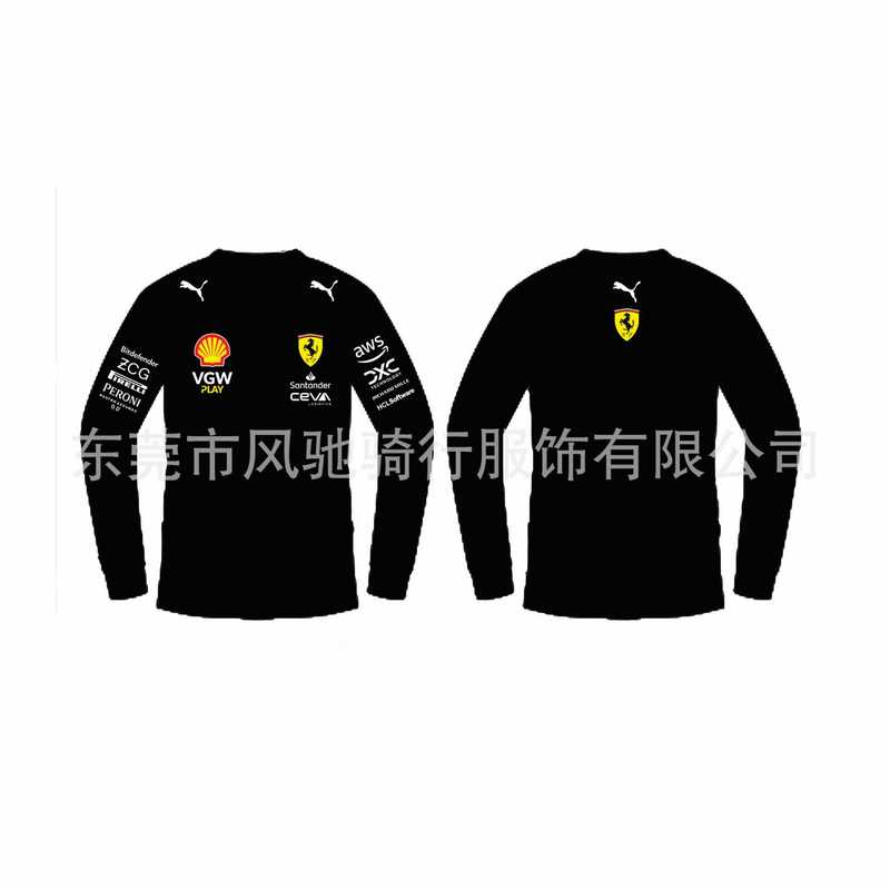 跨境壳牌红牛法拉利奔驰迈凯伦车队F1赛车服定制连体泳衣打底上衣|undefined