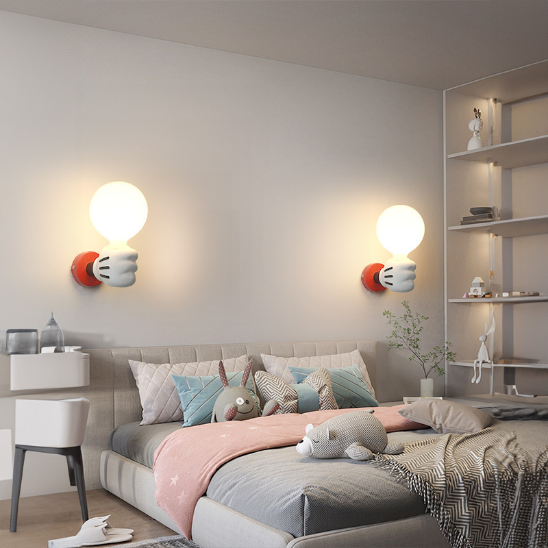 Personalidad encantadora creativa transfronteriza simple dibujos animados cálida lámpara de pared dormitorio Mickey decoración de lámpara de pared para niños