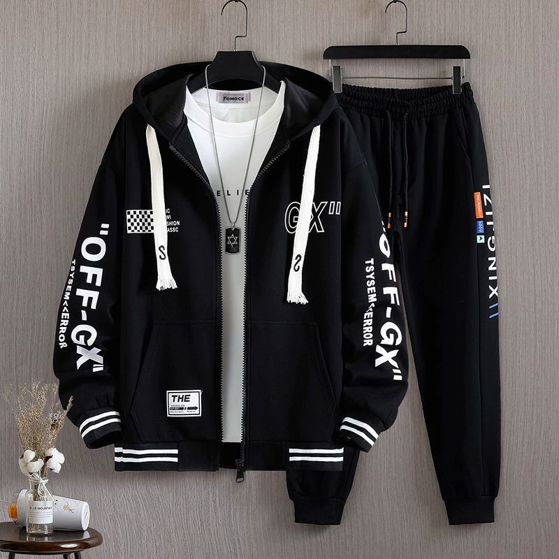 Подростковый красивый пальто мужской весенний осенний старшеклассник большой размер набор толстяка с капюшоном кардиган на молнии свитер