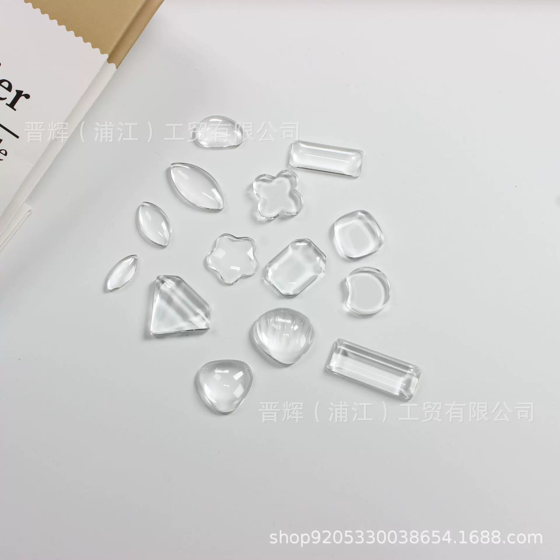时光宝石异形透明水晶玻璃贴片吊坠耳环美甲贴片饰品配件工厂批发