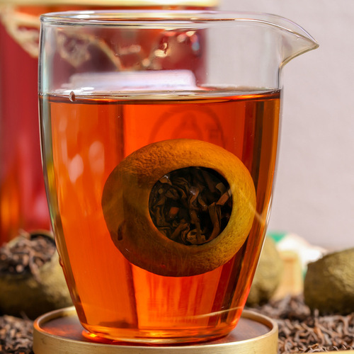 Xinhui Small Green Tangerine Wholesale, Dried Tangerine Peel Imperial Pu-erh Dark Tea Small Green Tangerine Tea Loose Leaf and Canned 500g
