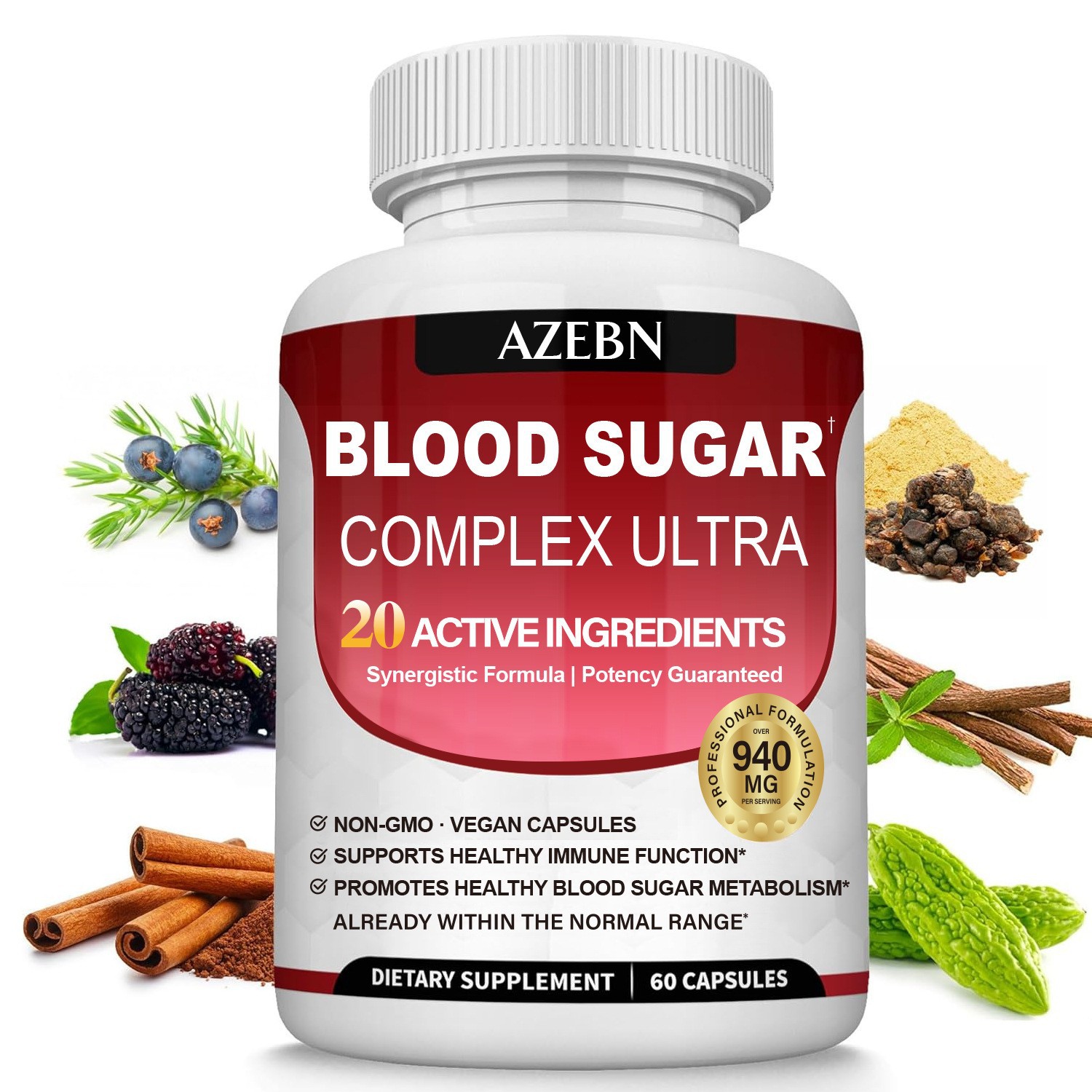 Azebn blood sugar complex capsules (60 capsules)