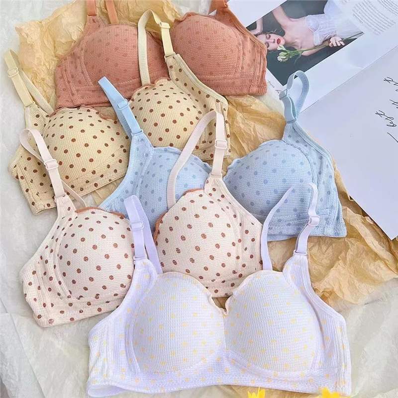 日系甜美可爱内衣女无钢圈小胸聚拢初中学生高中生薄款少女文胸罩