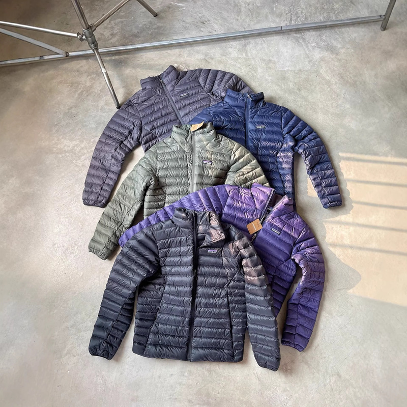Cross-Border Trade Patag Outdoor Casual Lightweight Warm Packable Stand-Collar Ribbed down Jacket Trendy