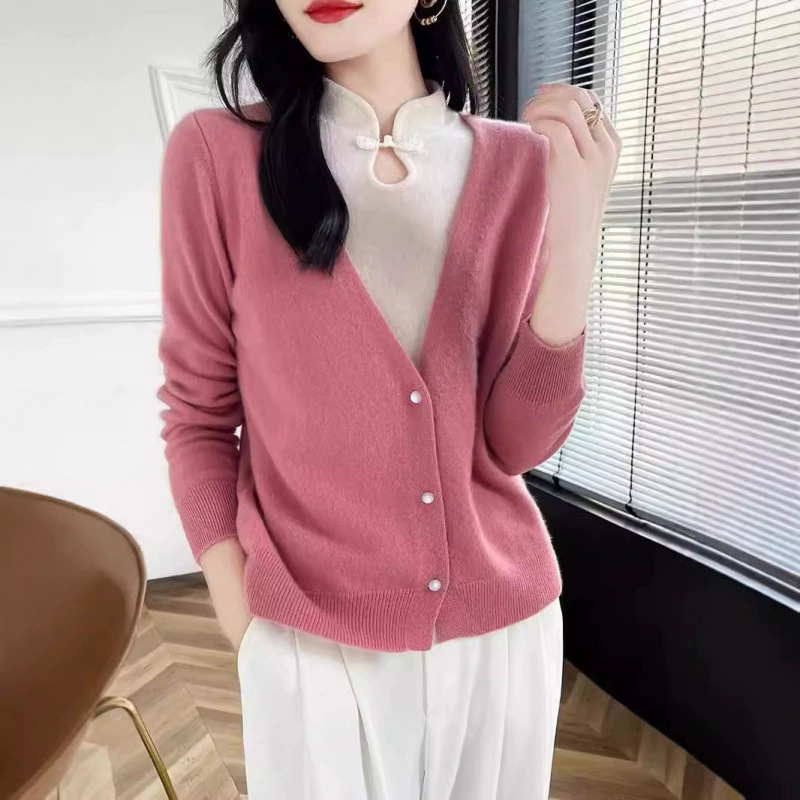 Вязаный теплый модный шерстяной свитер, западный стиль, oversize, китайский стиль