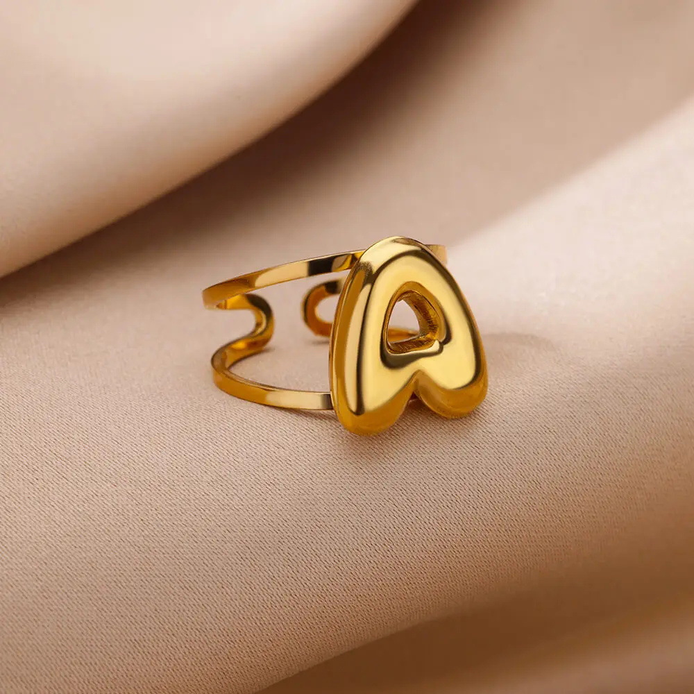 9g Weight 0.03µm-0.05µm Gold Plating Thickness PVD Coated Gold Plating Process Real Gold Plated Plating Material Stone-Free Inlay Material Open Rings Classification 1 Piece Quantity Casual, Daily Occasion 304 Stainless Steel Material Letter Pattern All Seasons Season Unisex Gender Simple Style Style Waterproof Non Tarnish, Plating Craft PVD Coated Real Gold Plated Letter 304 Stainless Steel Simple Style Waterproof Non Tarnish Open Rings 10