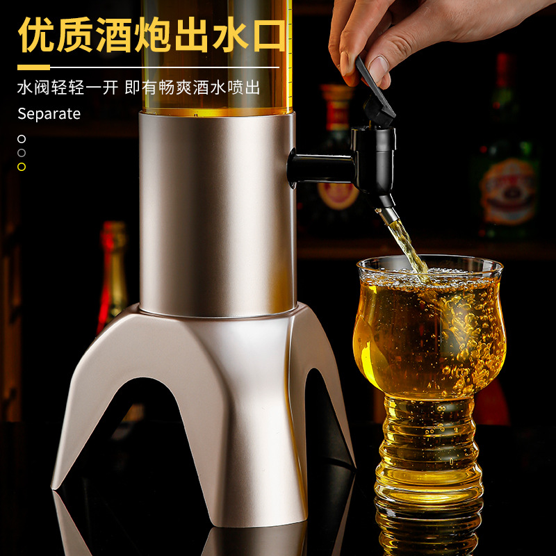 Commercial alcohol cannon 3L draught beer trending juice tower wine tower triangular beer machine beer barrel plastic beer mug pourer