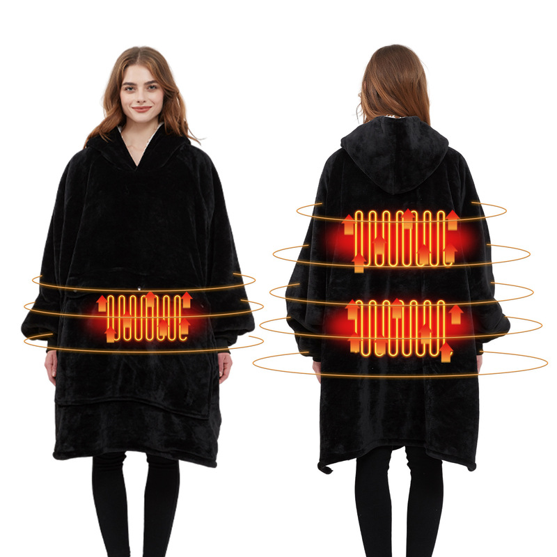 Europe and the United States cross-border large size USB three zone heating hooded lazy blanket OEM ODM a custom wholesale