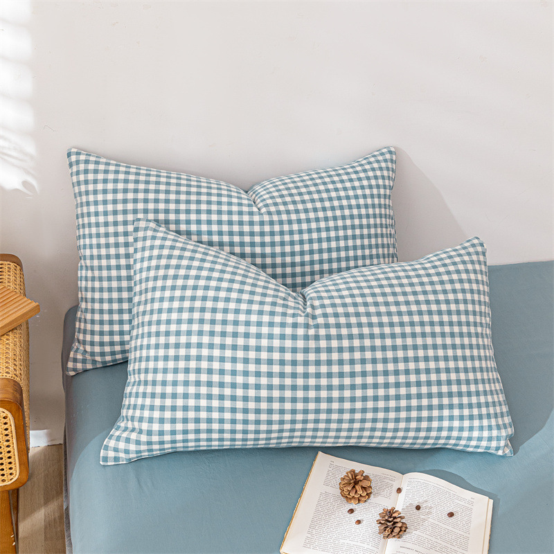 Funda de almohada de algodón lavado de algodón puro, un par de 100 fundas de almohada de algodón, funda interior de núcleo de almohada doble simple de verano 4