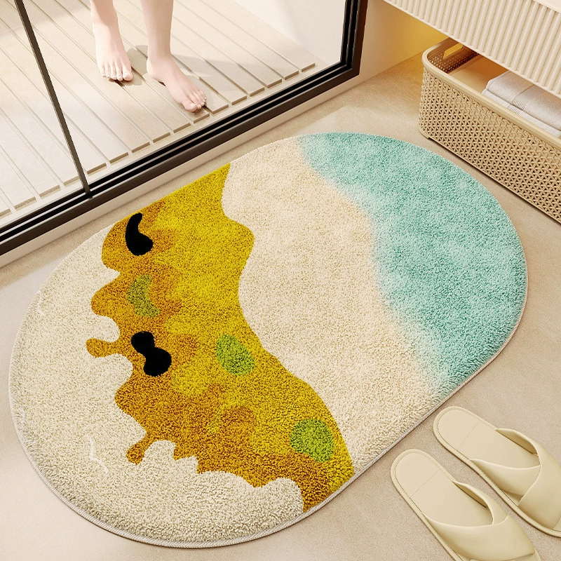 Искусственный мех коврик для пола, нескользящий, водопоглощающий, 40×60–80×120 см, милые цветочные и звериные принты