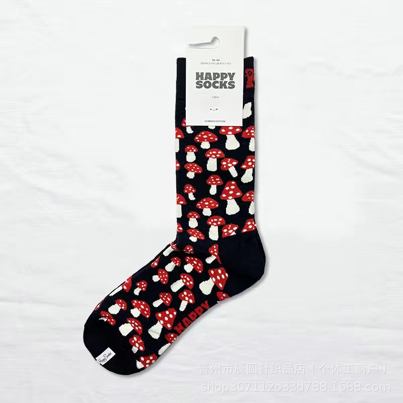 happysocks suecos calcetines de moda damas in-mode versátil animación calcetines de algodón de cintura alta al por mayor