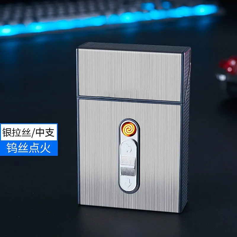 太い、中、細いタバコ用のタバコケース 20 個、充電式ライター、防風シガーライター、一体型磁気吸収ボックス|undefined