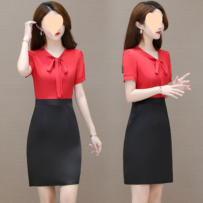 Летнее платье для женщин 2025, новая мода, короткий рукав, плюс размер, элегантное корейское стильное облегающее женское платье-юбка для лета