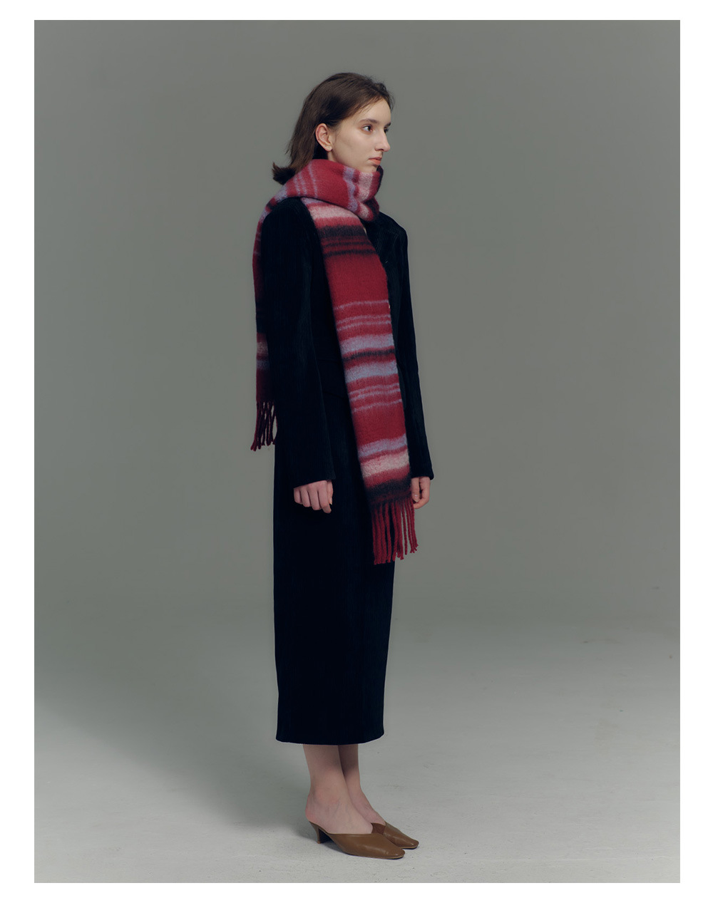 Sciarpa a righe design uomo e donna in morbido finto cashmere_voghion.com