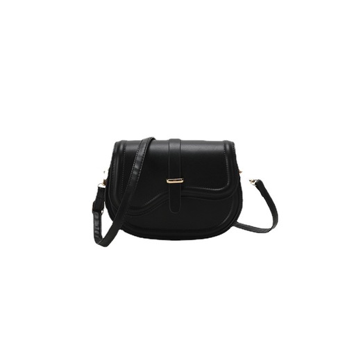 Trendy texture personalized simple bag for women  new trendy fashion crossbody bag simple western style shoulder saddle bag