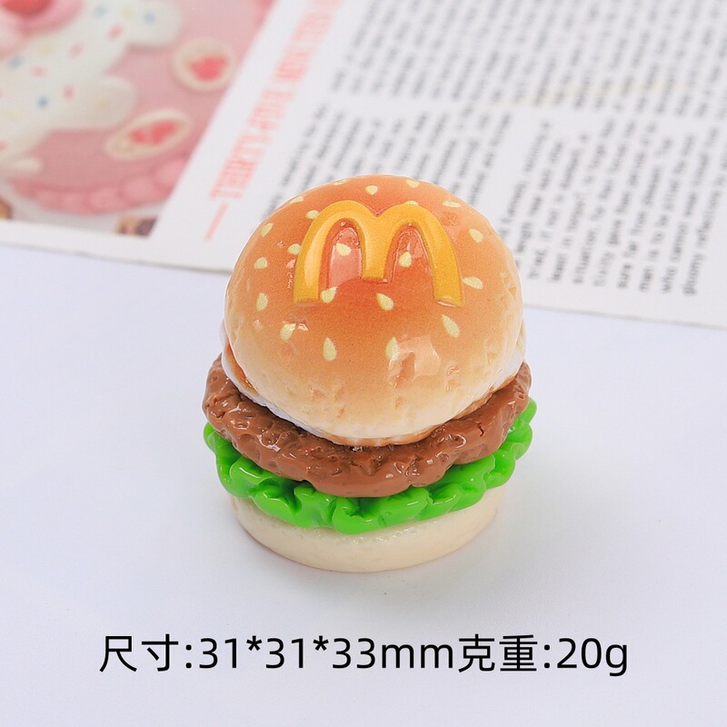 立体鸡蛋汉堡食玩卡通手工diy饰品配件奶油胶树脂小配件发夹材料|undefined