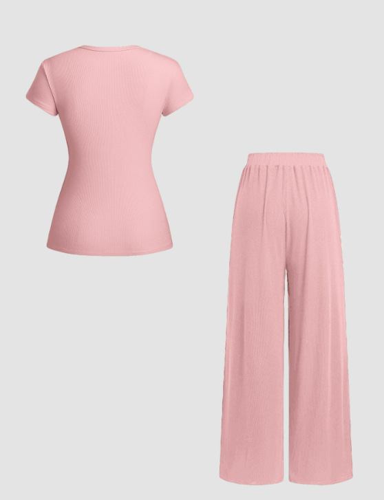 Completo due pezzi da donna con pantaloni e top a maniche_voghion.com